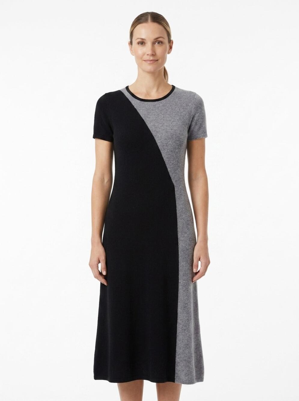 Lusso Cashmere 100% Cashmere Midi Knit Sweater Dress Women Size S
